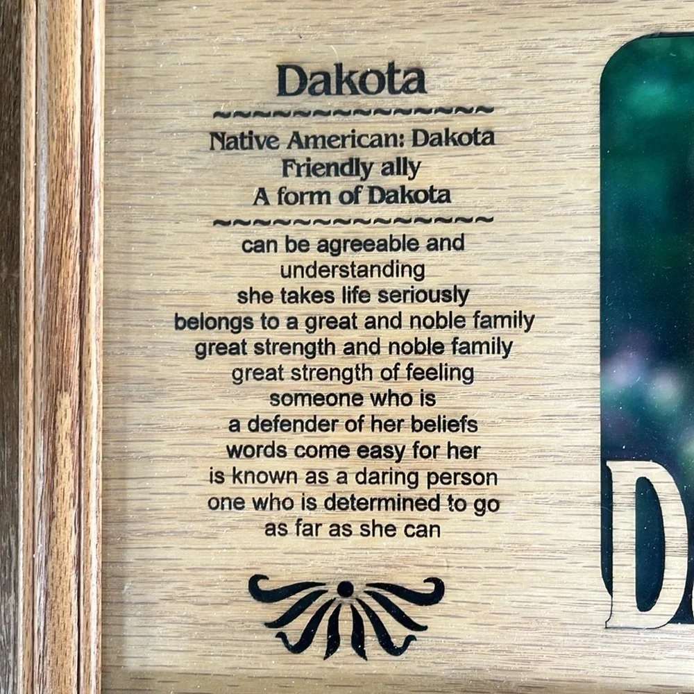 Dakota name meaning oak picture frame